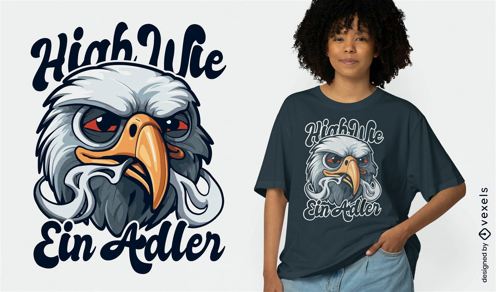 T-Shirt-Design mit hohem Adler