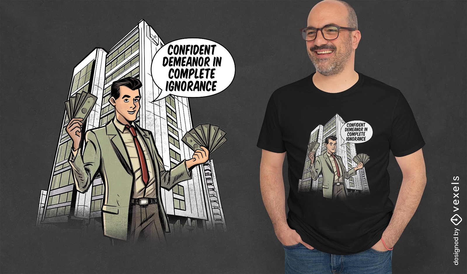 Confident businessman t-shirt design