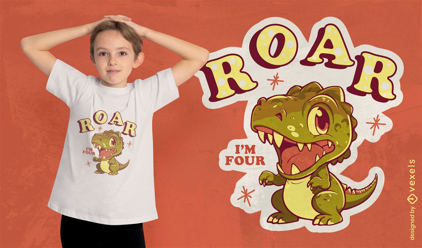 Dinosaur birthday kids t-shirt design