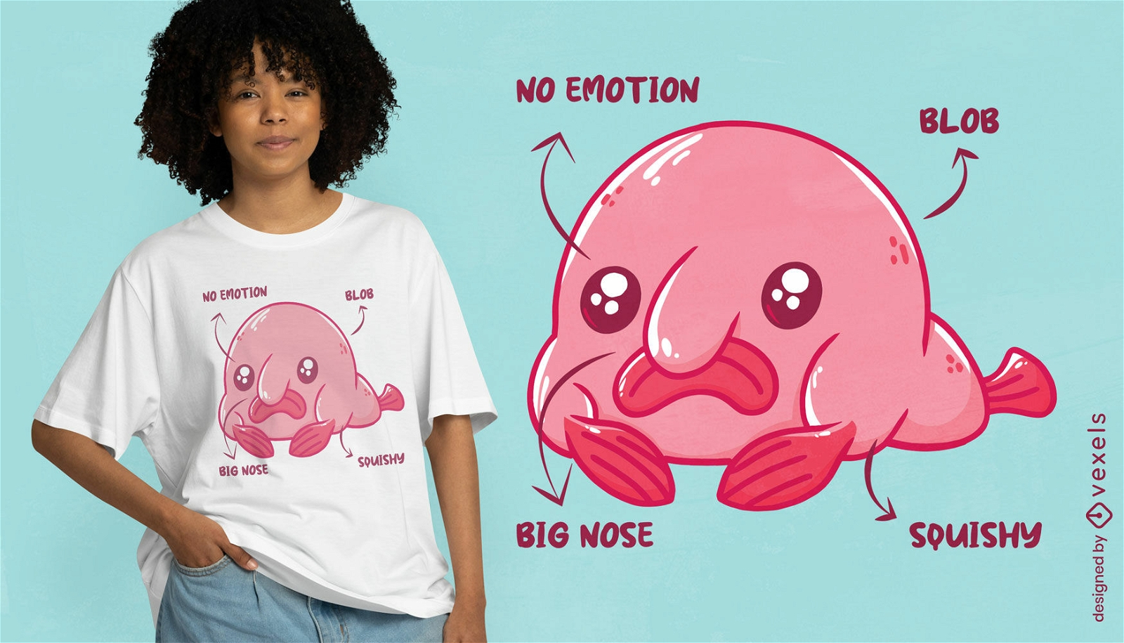 Dise?o de camiseta de anatom?a de blobfish