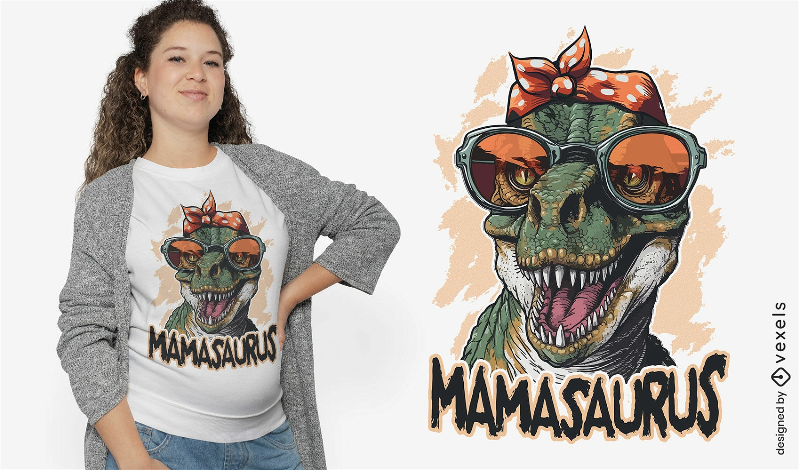 Genial diseño de camiseta de mamasaurus.