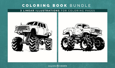 Livro de coloração de caminhões: Livro para colorir para crianças com Monster  Trucks, Caminhões de bombeiros, caminhões basculantes, caminhões de lixo  (Paperback)