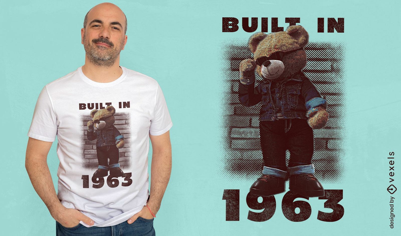 Retro-Teddybär-T-Shirt-Design