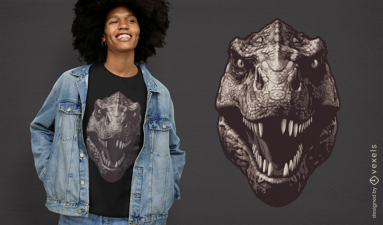 T-rex falta un diseño de camiseta de diente