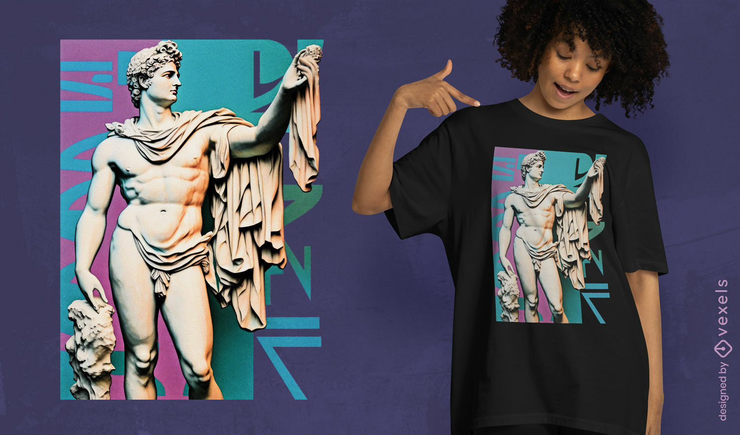 Diseño de camiseta Vaporwave Apollo.