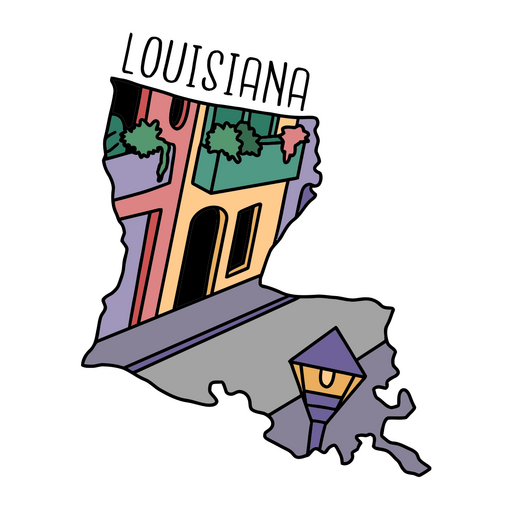 Adesivo com a palavra Louisiana Desenho PNG