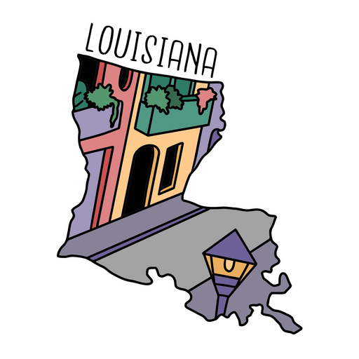 Sticker with the word louisiana on it PNG Design