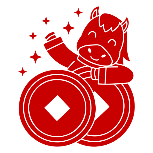 Chinesisches Tierkreispferd-Logo PNG-Design