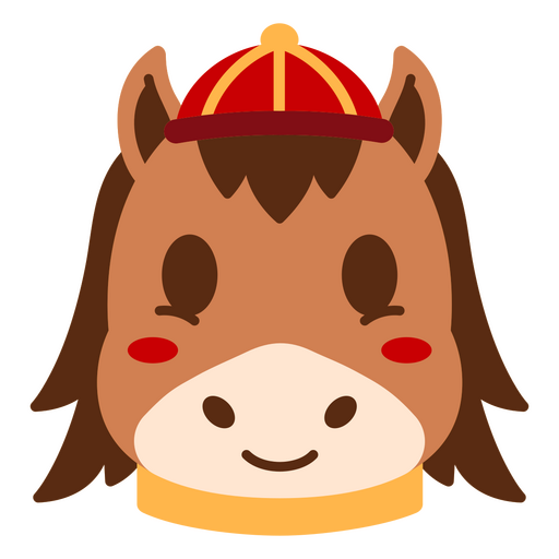 Cavalo usando um chapéu vermelho Desenho PNG