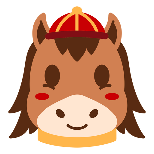 Pferd mit rotem Hut PNG-Design