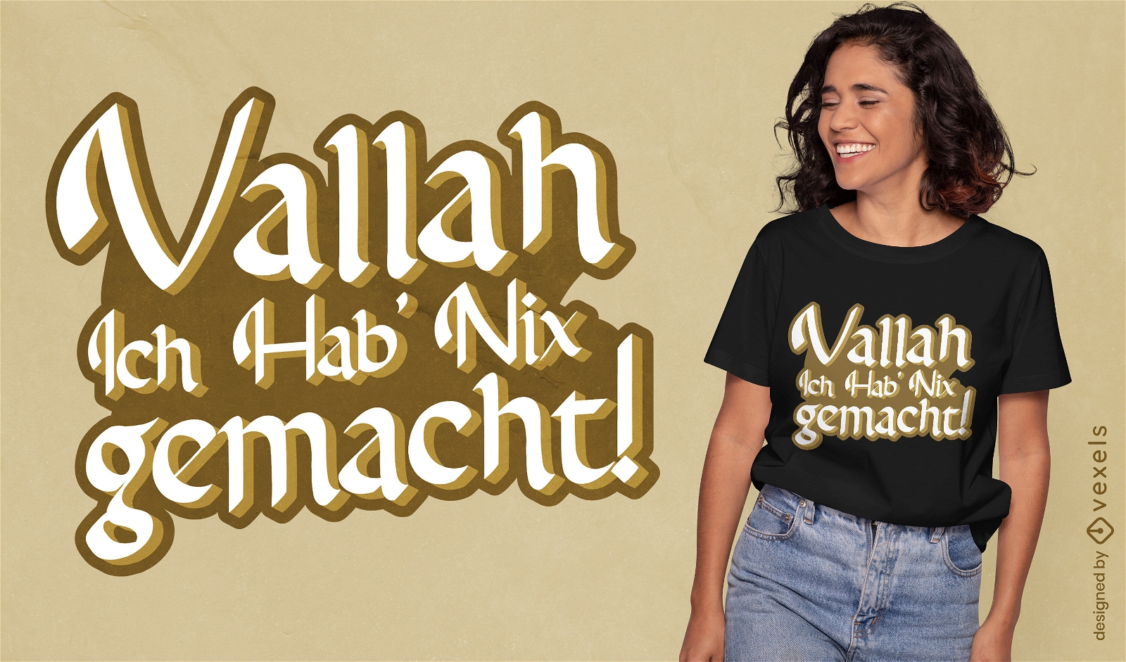 Goldenes Zitat im arabischen T-Shirt-Design