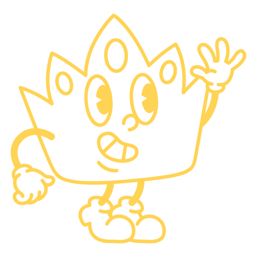 Personagem de desenho animado com uma coroa na cabeça Desenho PNG
