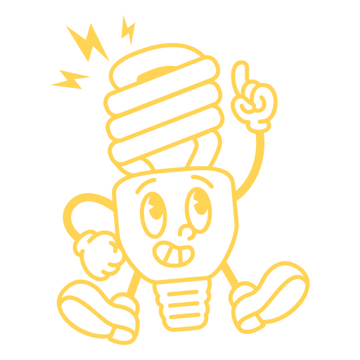 Cartoon image of a light bulb PNG Design