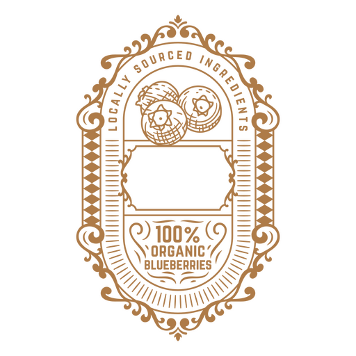 Etiqueta vintage con un diseño ornamentado. Diseño PNG