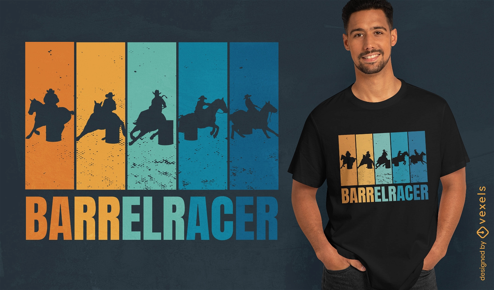 Barrel racer sport t-shirt design