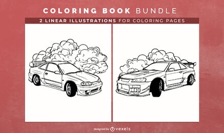 Drifting cars coloring book KDP interior design