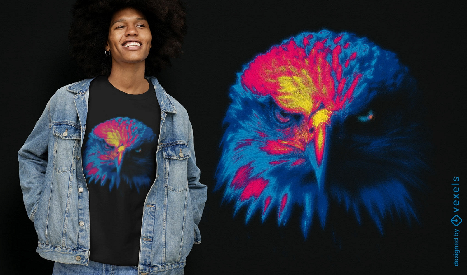 Neon eagle t-shirt design