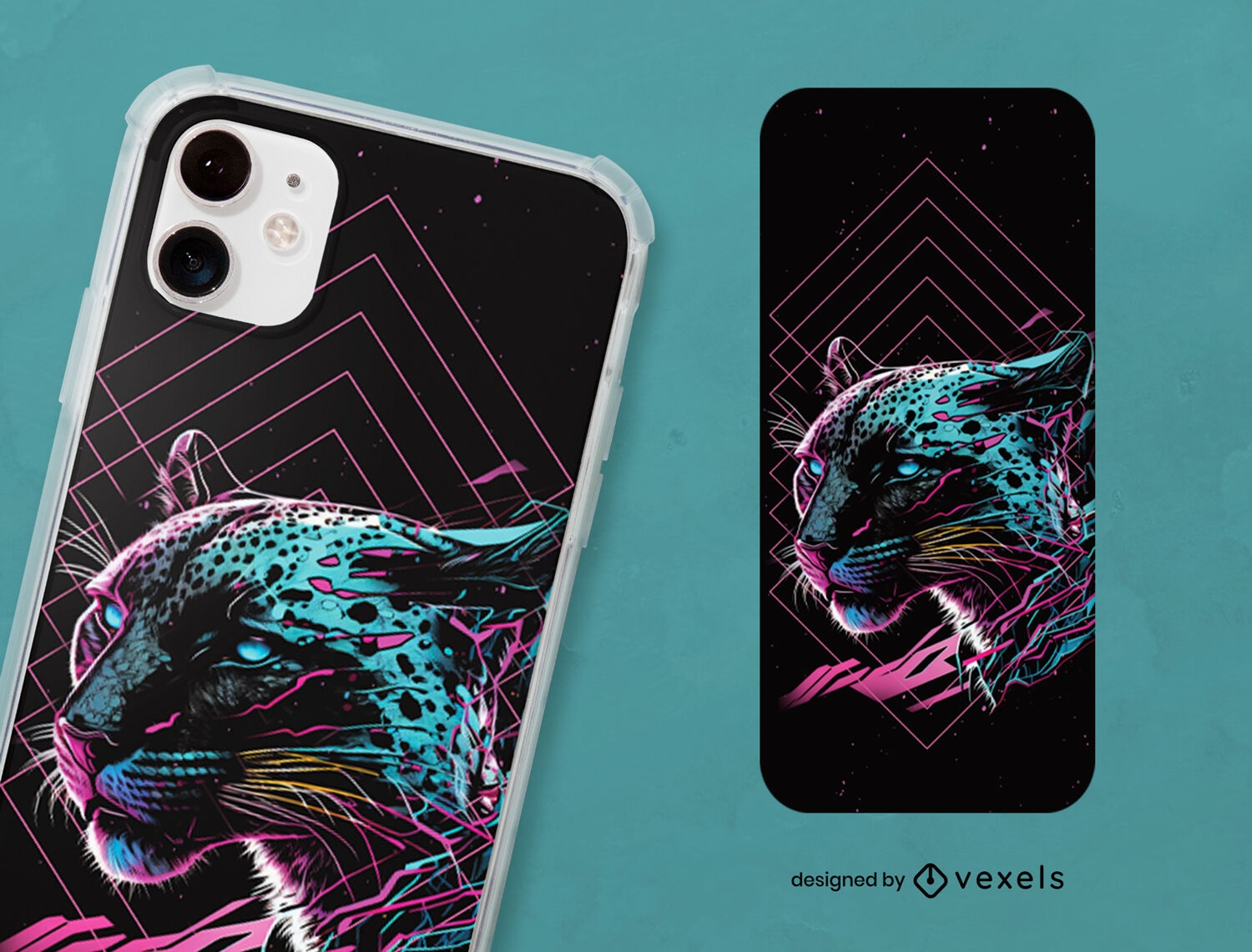 Design de capa de telefone Vaporwave Panther