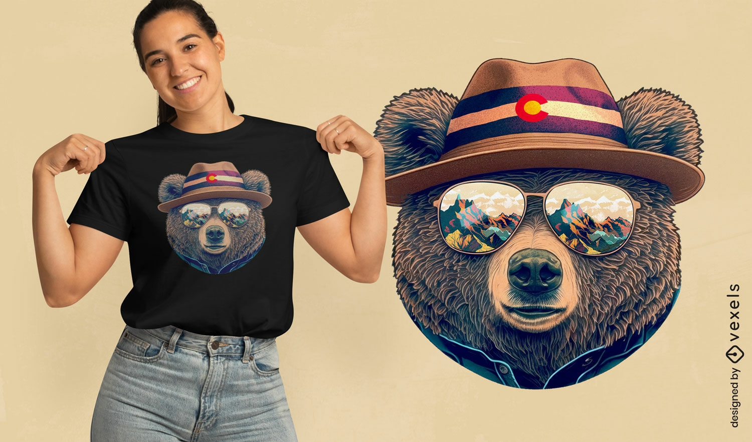Design de camiseta do urso do Colorado