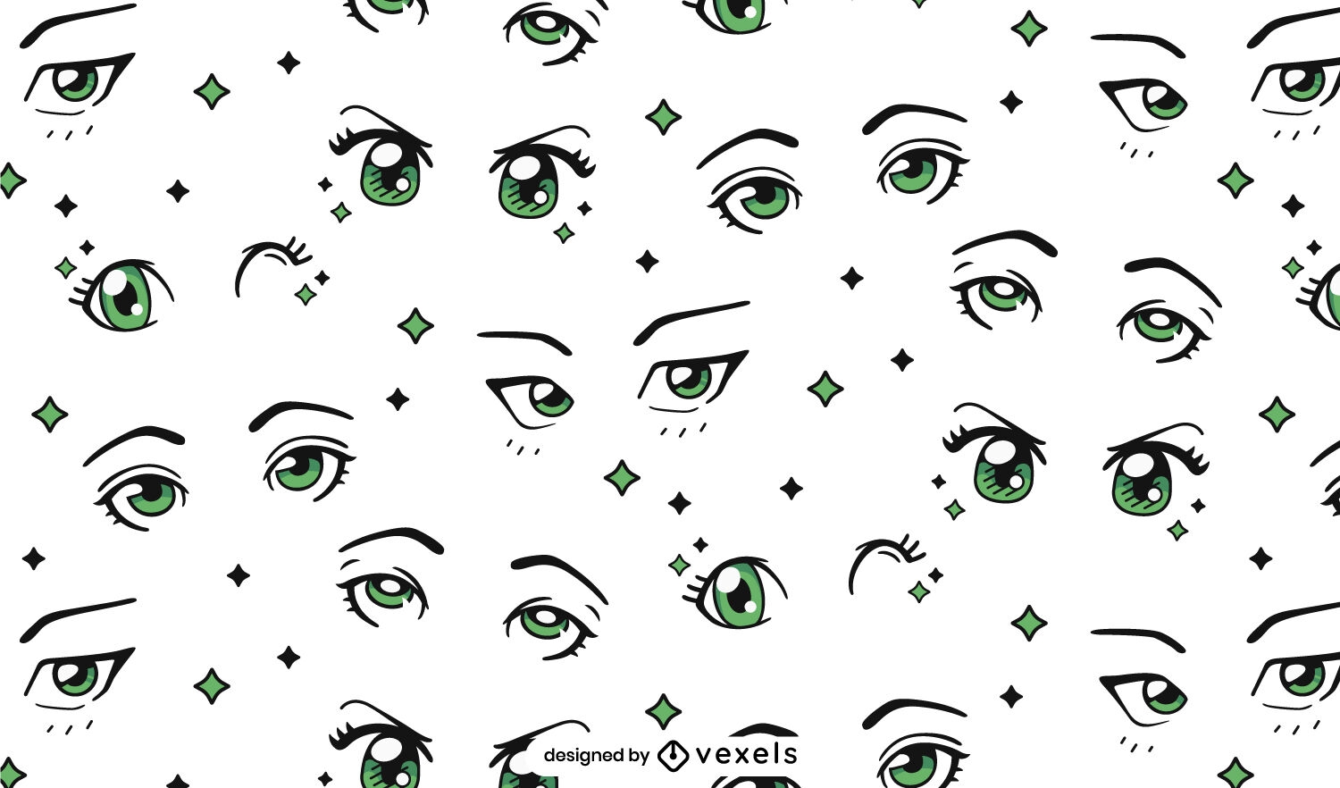 Anime eyes pattern design