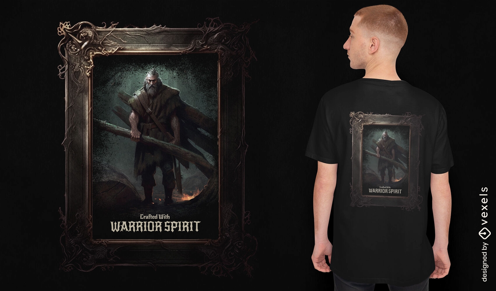 Mittelalterliches Fantasy-Menschenportr?t-T-Shirt PSD