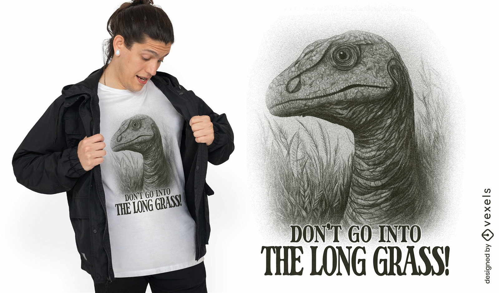 Design de camiseta de aviso de dinossauro
