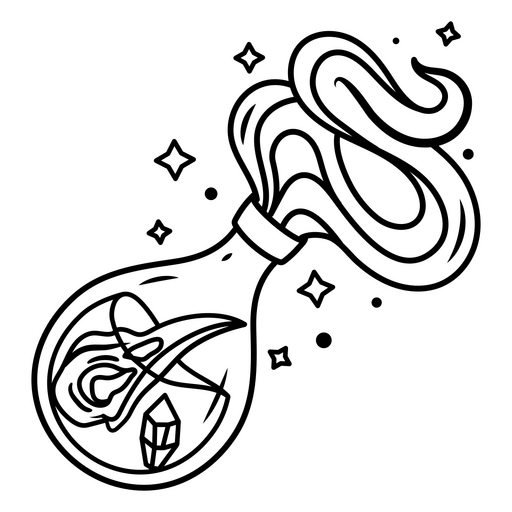 Ilustração de frasco de poção mística Desenho PNG