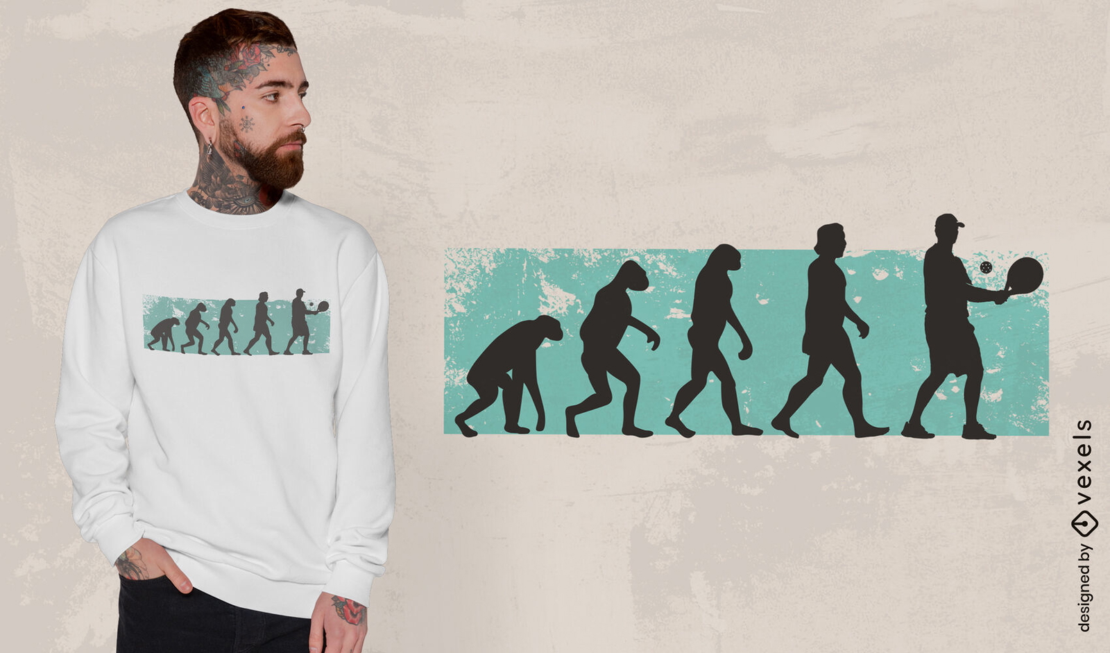 Design de camiseta de evolução Pickleball