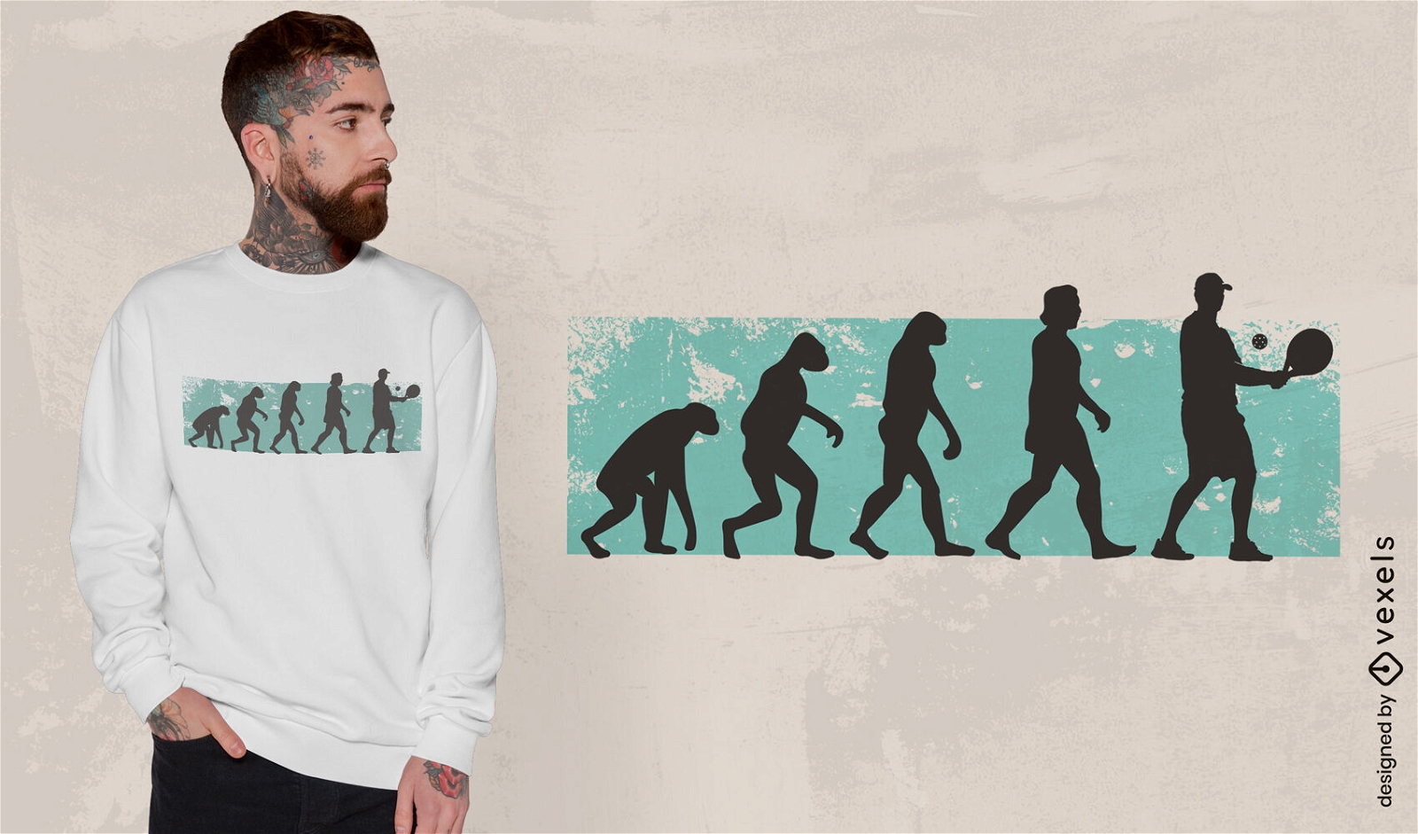 Dise?o de camiseta de evoluci?n de pickleball.