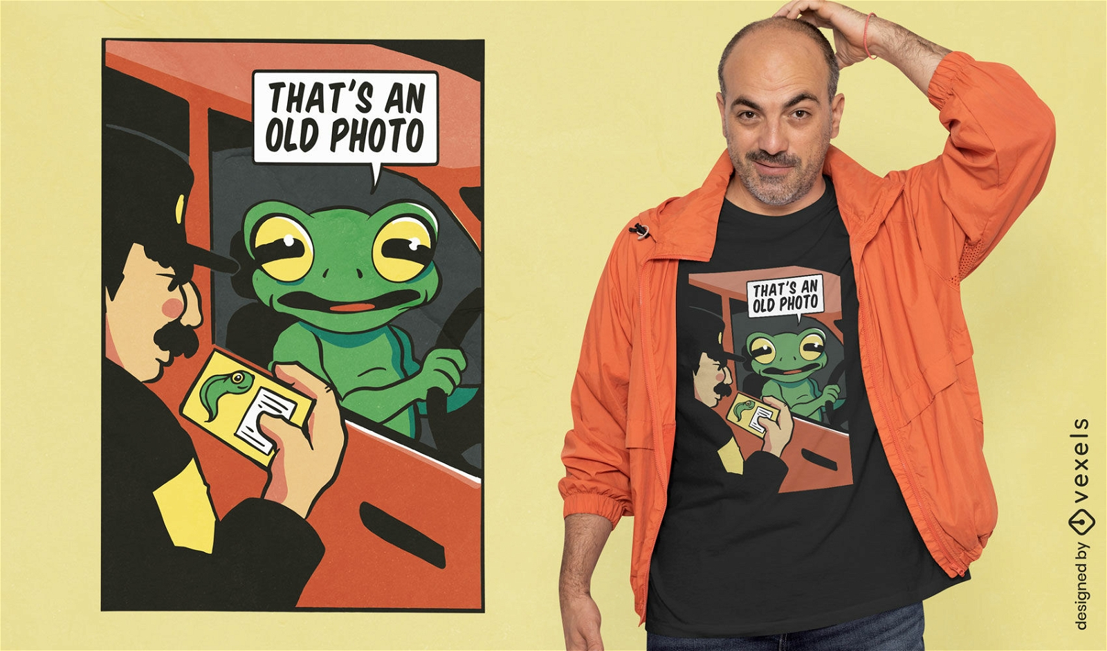 Frog's license comic t-shirt design