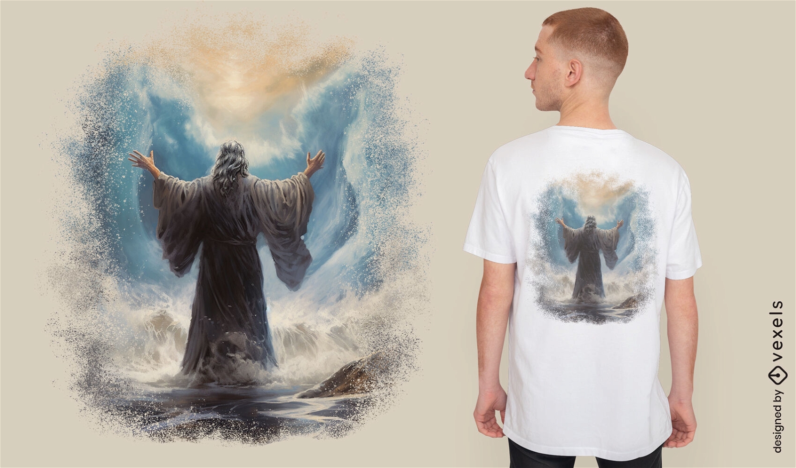 Diseño de camiseta de figura mística.