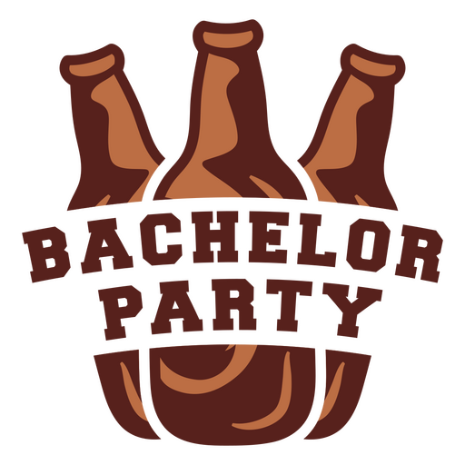 Bachelor party badge with beer bottles PNG Design