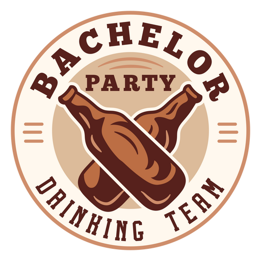 Bachelor party drinking team badge PNG Design