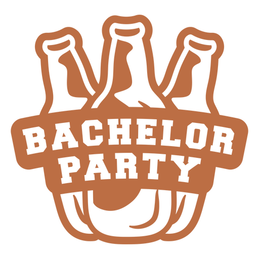 Bachelor party logo with beer bottles PNG Design