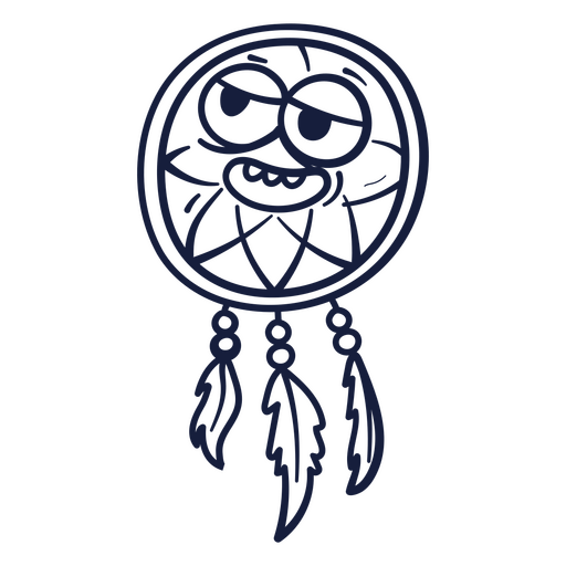 Blue dream catcher with feathers PNG Design