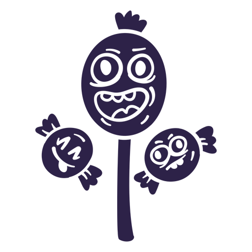 Pirulito roxo com duas faces Desenho PNG