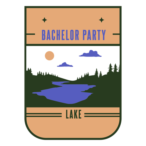 Bachelor party lake PNG Design