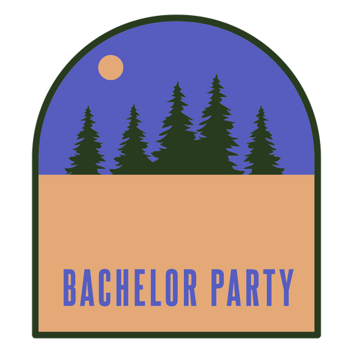 Bachelor party logo with trees in the background PNG Design