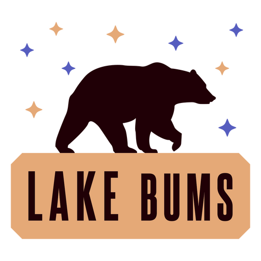 Lake bums bear PNG Design