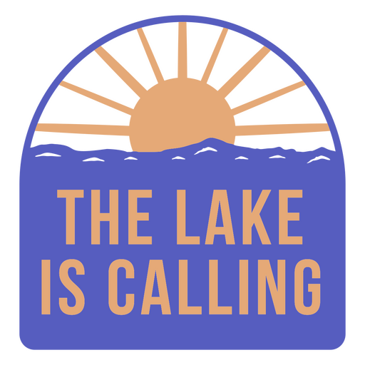 El lago esta llamando logo. Diseño PNG