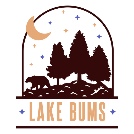 The logo for lake bums PNG Design