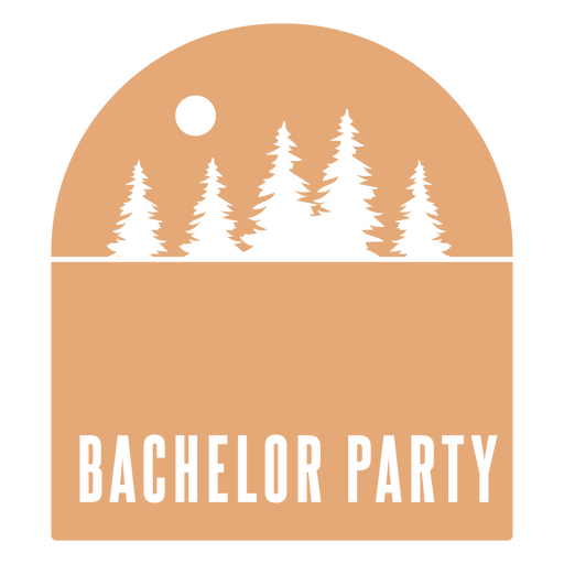 Bachelor party badge with trees in the background PNG Design
