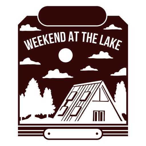 Emblema de fim de semana no lago recortado Desenho PNG