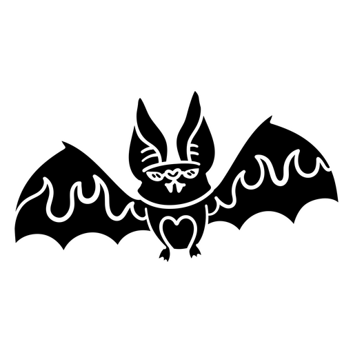Ilustração divertida de morcego com chamas estilizadas Desenho PNG