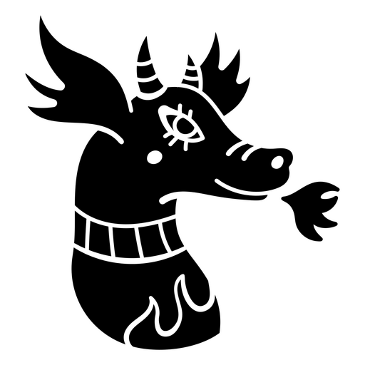 Design gráfico de cabeça de dragão caprichosa para vestuário Desenho PNG