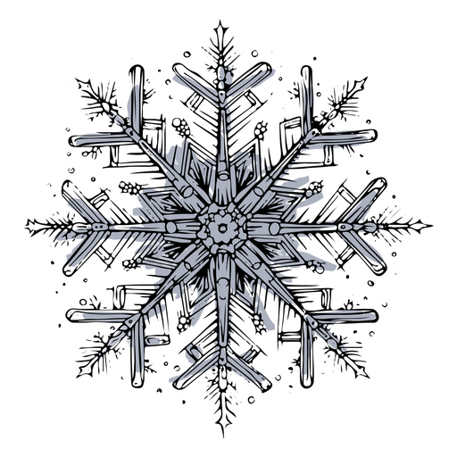 Bosquejo de copo de nieve Diseño PNG