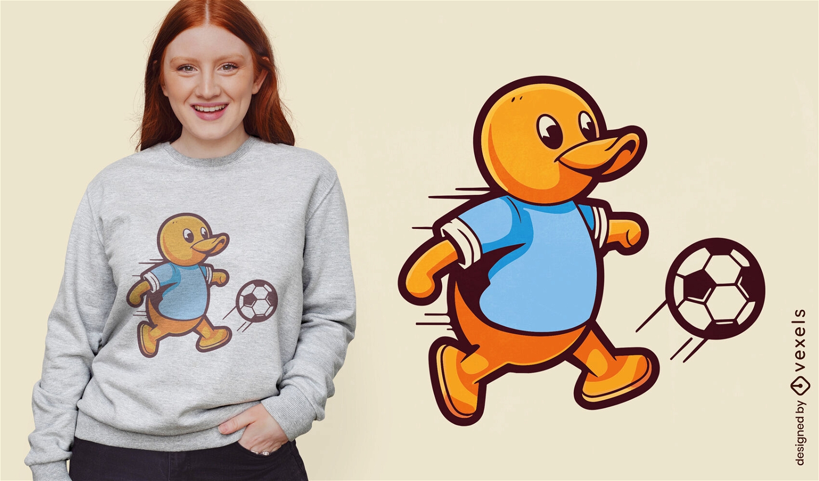 Rubber duck soccer t-shirt design