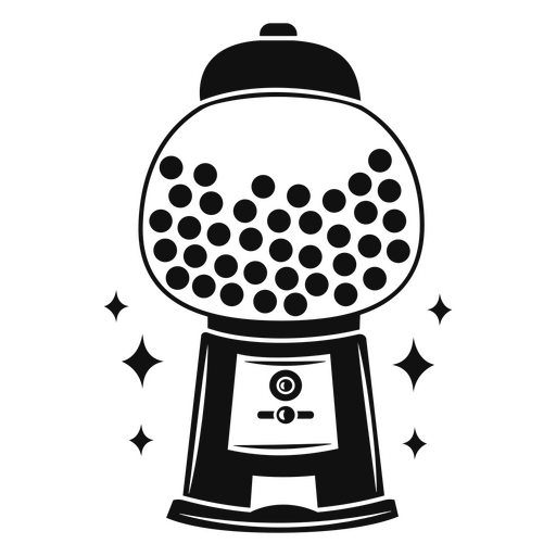 Black and white image of a gumball machine PNG Design
