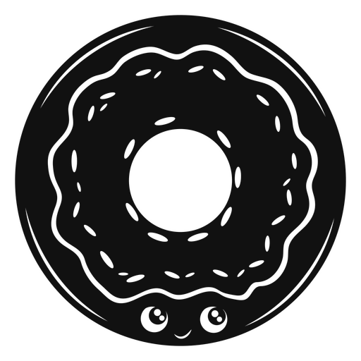 Black donut PNG Design