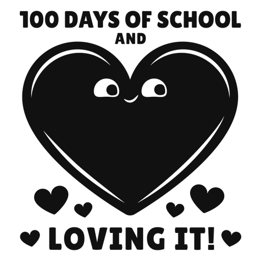 100 días de escuela y amándolo. Diseño PNG